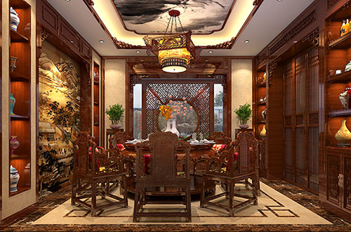 河西温馨雅致的古典中式家庭装修设计效果图